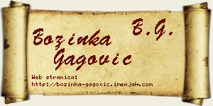Božinka Gagović vizit kartica